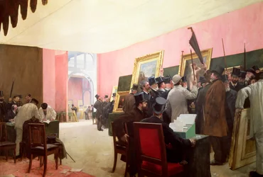 Una reunión de los jueces del Salón de Artistas Franceses, 1885